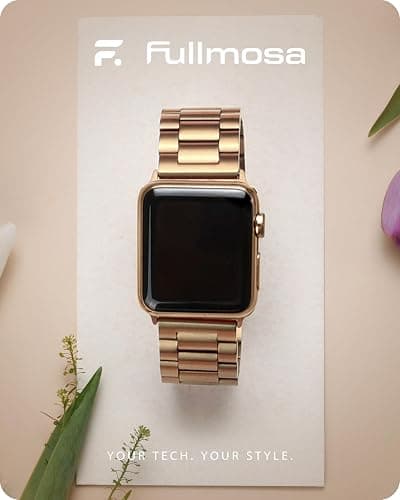 Fullmosa Bracelet Compatible avec Apple Watch 40mm 41mm 38mm Femmes, Femme Bracelet iWatch en Acier Inoxydable Métallique pour iWatch Se 1/2/3 Séries 9/8/7/6/5/4/3/2/1, Or Rose thumbnail 2