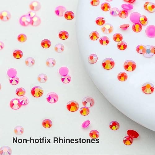 Liiouer Hot Pink Rhinestones, Crystal Bling Gemstones Mixed Color Rhinestones for Crafts, 16000PCS AB Color Non-Hotfix Flatback Resin Jelly Rhinestones for Tumblers, DIY Decoration Mixed Size 3/4/5mm thumbnail 5