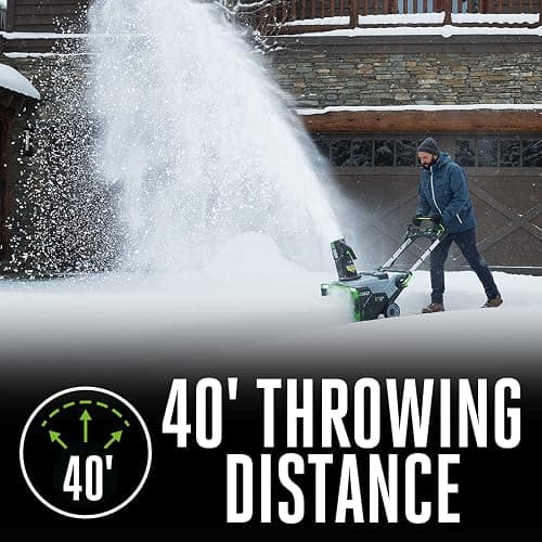 EGO Power+ 21" Electric Snow Blower, Gray/Black, Cordless Steel Auger, Includes (2) 56V 5.0Ah Batteries and Dual Port Charger, SNT2112 thumbnail 4