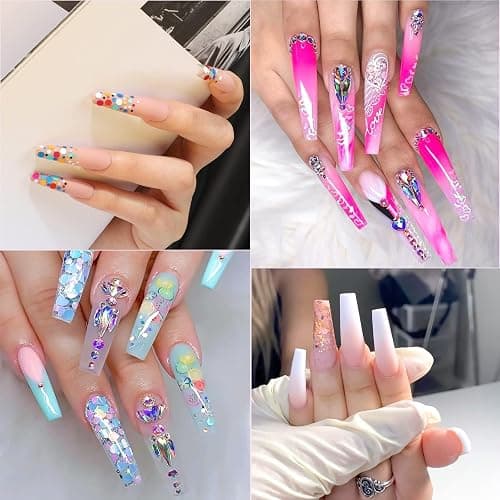 AORAEM Extra Long Square Full Cover Nail Tips 240PCS XXXL Clear Full Cover Fake Nails False Nails 12 Sizes Tapered Square Press on Fake Nail Tips for Acrylic Nails Salons Home DIY with Box thumbnail 7