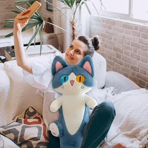 FANGYU Cute Plush Shark cat Toy, Cartoon Soft Stuffed Shark cat Pillow Long Throw Sleeping Pillow, Gifts for Kids (50cm/19.6in) thumbnail 5