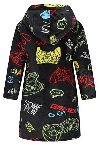 Fraprasty Boys Fleece Robe Hooded Toddler Soft Bathrobe Pajamas Sleepwear for Kids Girls 2-16 Years thumbnail 2