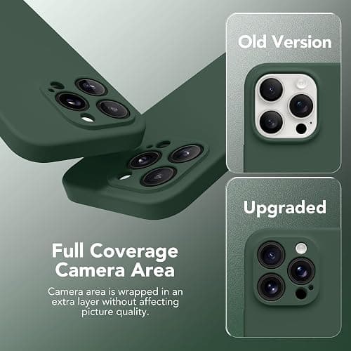 SuydanBox Magnetic for iPhone 14 Pro Case, Compatible with MagSafe, [Full Camera Protection][Screen Protector] Silicone Shockproof Protective Phone Case for iPhone 14 Pro 6.1", Alpine Green thumbnail 5