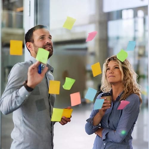 Annvchi 1200 Pcs Haftnotizen,76 mm x 76 mm,12 Farben,100 Blatt pro Farbe,Sticky Notes,Klebezettel,Einfach zu Schreiben und Aufzukleben,Wiederverwendbar,Geeignet für Zuhause, Schule und Büro thumbnail 6