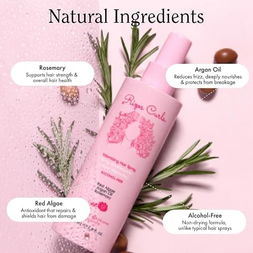 Rizos Curls Alcohol-Free Curl Hair Spray – Flexible Hold, Volume & Frizz Control – Adds Shine & Bounce for All Hair Types Wavy, Curly, Coily 1a–4c – Sulfate, Paraben & Alcohol-Free thumbnail 3
