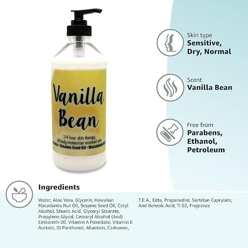 The Lotion Company 24 Hour Skin Therapy Lotion, Full Body Moisturizer, Paraben Free, Made in USA, Vanilla Bean Fragrance, w/ Aloe Vera, 16 Ounces thumbnail 9
