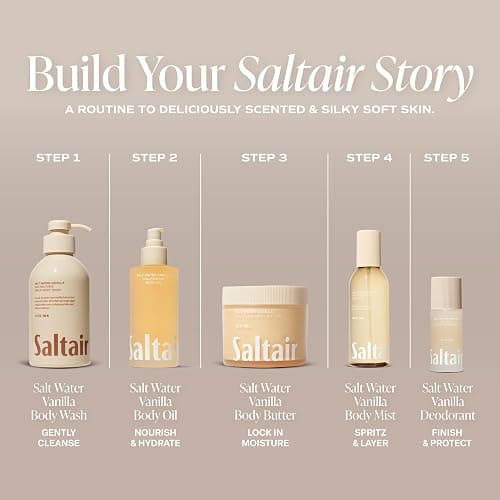 Saltair Body Oil - Luxurious Salt Water Vanilla After Shower and Bath Oil for Women and Men. Botanical, Non-Greasy, Well-Absorbing Moisturizer for Hydrating Dry Skin – 4oz Bottle thumbnail 6