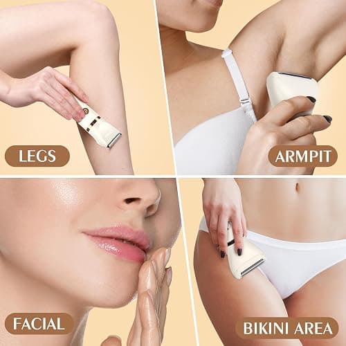Ufree Bikini Trimmer Electric Razors for Women, Rechargeable Pubic Hair Trimmer Electric Shaver for Legs Body Hair, Bikini Shaver IPX7 Waterproof, White thumbnail 5