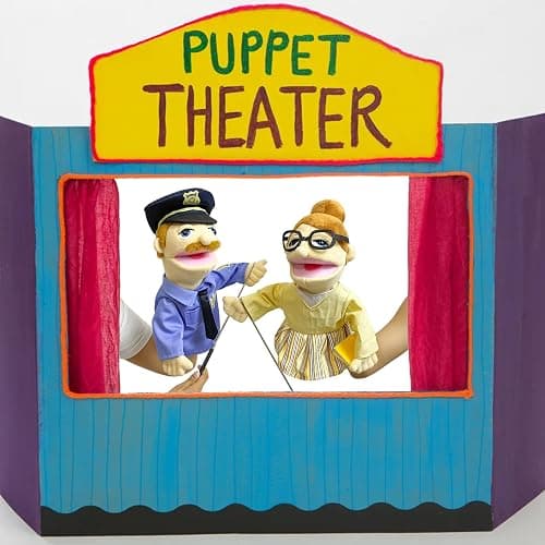 okegztoa 16"Puppets Entriloquist Puppet,Hand Puppets for Kids Plush Policeman Puppets for Adults with Removable Mouth Puppe t for Kids Ages 4-8，Hand Puppet for Adults with Scalable Pupp et Control Rod thumbnail 6