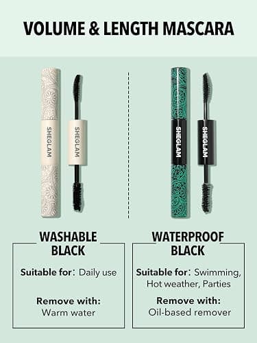 SHEGLAM 2 In 1 Black Volume and Length Waterproof Mascara Long Lasting Dual-Ended Tubing Eye Makeup thumbnail 7