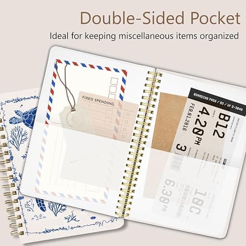 Stanoha Cute Spiral Notebook journal A5 Aesthetic Pretty Floral Design for Women Girls Kawaii with Pocket, 8.5 x 5.7 inch, Turtle - Save Turtle thumbnail 6