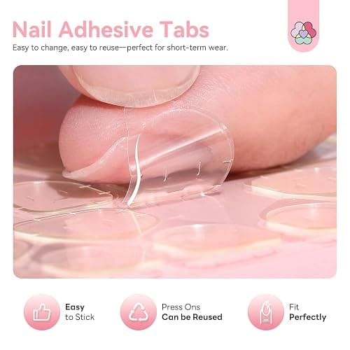 SAVILAND 20PCS Press on Nail Kit: Press On Nail Packaging with Nail File Glue Prep Pads Adhesive Tabs Acrylic Sticks Instruction Cards Pink Bags Nail Prep Application Supplies Manicure Disposable Kit thumbnail 4