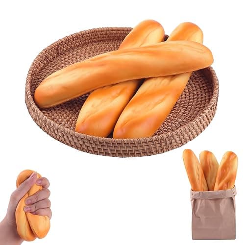 Anboor 3 Pcs Long Bread Squishy Artificial Fake Baguette Squish Toys Scented Soft Slow Rising Toy Food Pretend Play Prop Kitchen Kids - Image 1