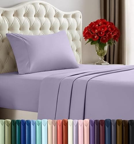 Utopia Bedding Twin Sheet Set – 3 Piece Bed Sheets for Twin Size Bed, Soft and Breathable Microfiber, Includes 1 Fitted Sheet, 1 Flat Sheet and 1 Pillowcase (Lavender) - Image 1