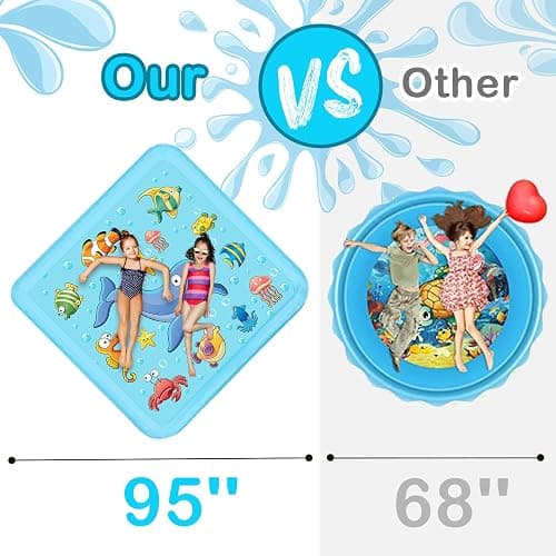 Growsland Splash Pad for Toddlers, Outdoor Sprinkler for Kids, 67" Summer Water Toys Inflatable Wading Baby Pool Fun Gifts for 3 4 5 6 7 8 9 Years Old Boy Girl Backyard Garden Lawn Outdoor Games thumbnail 3