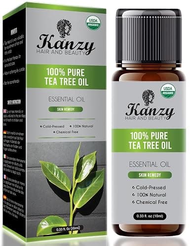 Kanzy Tea Tree Oil Puro 100%, Olio di Albero Del Tè 10ml per Viso, Corpo, Unghie, Capelli e Aromaterapia Diffusore, Tee Tree Olio Essenziale Puro - Image 1