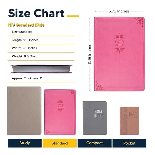 Personalized NIV Holy Bible Custom Engraved | Includes Name on Lower Right Corner of Faux Leather Cover | Custom Gift for Christian & Religious Celebrations (Pink | Medium Print, NIV) thumbnail 3