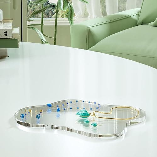 Leadiy Acrylic Coaster Decorative Plates, Irregular Bar Drink Coaster, Clear Cloud Shape Coffee Cup Coaster, Perfect for Tabletop Protection and Accessories Display.(Clear) thumbnail 4