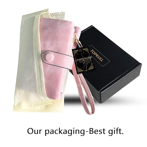 TOPKULL Wallets for Women Bifold Small Rfid Soft Leather Ladies Wallets Trifold Womens Wallets Billfolds Mini Wristlet Clutch Cute Zipper Coin Purse with Wrist Strap thumbnail 7