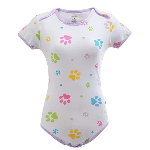 Littleforbig Adult Baby & Diaper Lover (ABDL) Button Crotch Romper Onesie - Baby Paws Onesie thumbnail 4