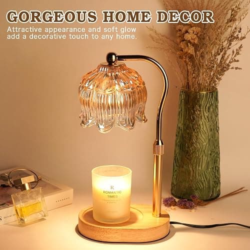 Funistree Christmas Birthday Gifts for Women, Candle Warmer Lamp with Timer & Height Adjustable, House Warming Gift for New Home Essentials, Gift for Mom Her Grandma, Flower Candle Warming Lamp thumbnail 2