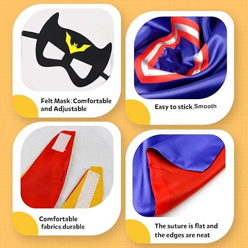 Kids Capes Set and Wristbands Kids Costumes Halloween Christmas Cosplay Dress Up for Boys Girls thumbnail 4