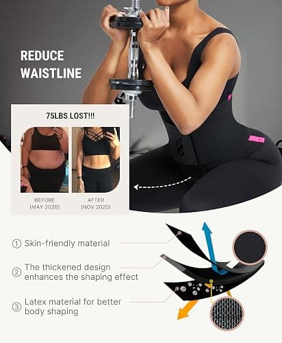 FeelinGirl Waist Trainer Belt Waist Cincher Trimmer Ab Belt Tummy Control Body Shaper with Triple Wrap Women and Men thumbnail 3