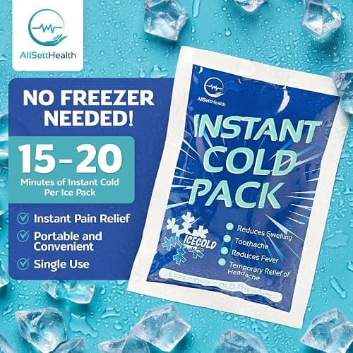 25 Pack Instant Ice Cold Pack (6” x 4.5”) - Disposable Instant Ice Packs for Injuries | Cold Compress Ice Pack for Pain Relief thumbnail 3