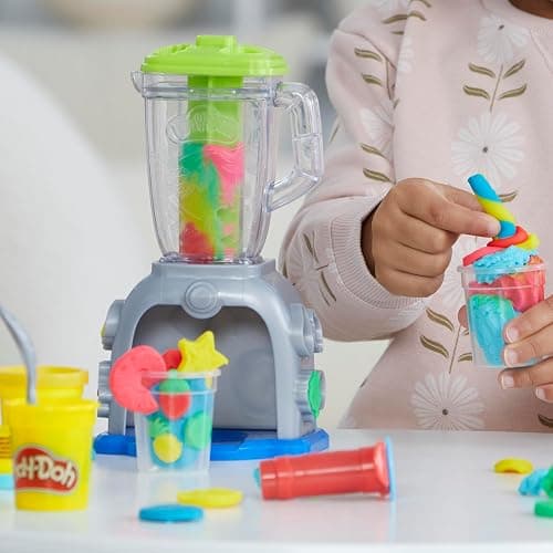 Play Doh Swirlin' Smoothies Toy Blender Playset, Play Kitchen Appliances, Kids Arts and Crafts Toys for 3 Year Old Girls and Boys and Up thumbnail 6