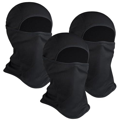 3 Pieces Balaclava Ski Mask -Winter Full Face Mask for Men Women Windproof Weather Outdoors Cover for Men Women Boys Girls - Black/Black/Black - Image 1