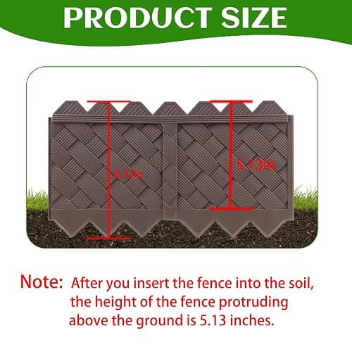 30-Pack Weaving Flower Bed Garden Edging Borders (30 FT) - No Dig Border Edgings with 8.5” Anchor Stakes & Interlocking Design-Thickened Borders for Lawns, Flower Beds & Landscaping thumbnail 2
