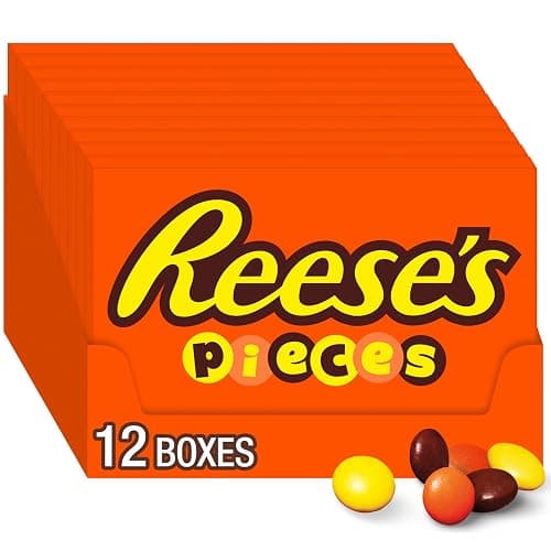 REESE'S PIECES Peanut Butter in a Crunchy Shell, Candy Boxes, 4 oz (12 Count) - Peanut Butter - 4 Ounce (Pack of 12) - Image 1