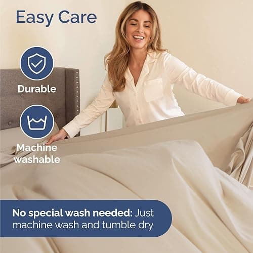 Twin Size 3 Piece Sheet Set - Comfy Breathable & Cooling Bed Sheets Set - Hotel Luxury Bedding for Women, Men, Kids, Teens, Boys & Girls - Deep Pockets, Ultra-Soft and Wrinkle Free - Oeko-Tex - Wheat thumbnail 7