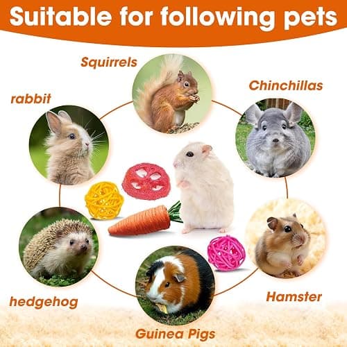 Jorewood 21 Pcs Rabbit Chew Toys for Teeth, Natural Bunny Toys Peach Wood Grass Timothy Sticks Chew and Treat for Guinea Pigs Hamster Chinchillas and Other Small Pets thumbnail 2