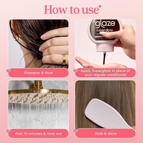Glaze Supergloss Color Conditioning Gloss With Dispensing Pump – Hydrating Semi-Permanent Color Hair Gloss & Shine Boost – For Natural Medium to Dark Brown Hair – 6.4 Fl Oz - Blazing Brown thumbnail 7