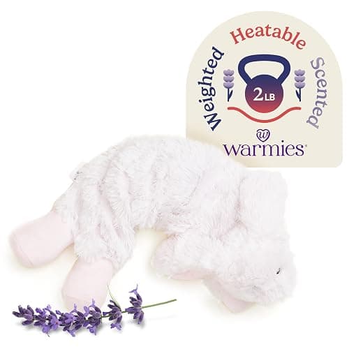 warmies Microwavable Neck & Shoulder Wrap - Heating & Cooling Plush Pad for Calming Relaxation - Weighted & Heated Neck Warmer with Scented Lavender - Microwave Heat Pad for Aches & Pain - Bunny thumbnail 2