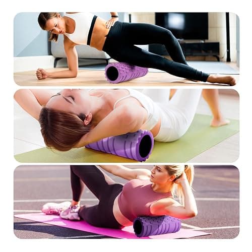 Krightlink Foam Roller for Muscle Massager, Patented 13" High Density Exercise Roller for Muscle and Myofascial Trigger Point Release, Yoga, Back Roller for Fitness, Yoga (Purple) thumbnail 5