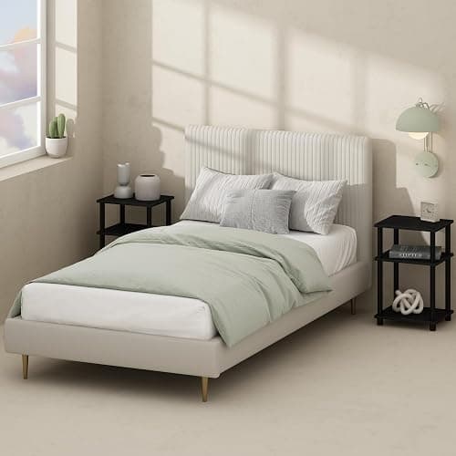 Furinno Just 3-Tier Turn-N-Tube Open Storage Nightstand, 1-Pack, Plastic Poles, Americano/Black thumbnail 3