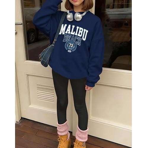 Sulayesh Cute Preppy Letter Graphic Sweatshirts for Teen Girls Oversized Aesthetic Hoodies Crewneck Long Sleeve Pullover Tops thumbnail 5