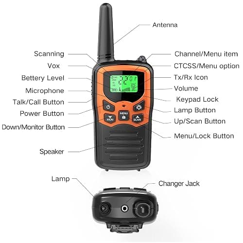 MOICO Walkie Talkies for Adults, 22 Channel Long Range FRS Two-Way Radios | 2 Pack, Compact Portable, LED Flashlight, VOX, LCD Display, Family Use, Hiking, Camping, Outdoor Trips, Cruise thumbnail 3