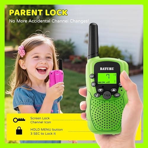 BATURU Walkie Talkies for Kids 3 Miles Long Range, Battery-Saving Walkie Talkie with Clear Sound, 22 Channels Kids Walkie Talkies 3 Pack, Stocking Stuffers for Girls Boys Age 5-10 thumbnail 6