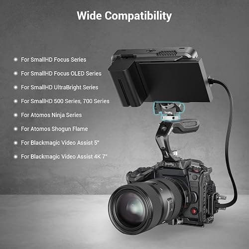 (Mise à Niveau) SMALLRIG Support de Moniteur avec Cold Shoe, Réglable Pivotant à 360° et Inclinable à 180° avec Goupilles de Positionnement Rebondissantes pour Moniteurs 5" et 7" - 2905B thumbnail 3