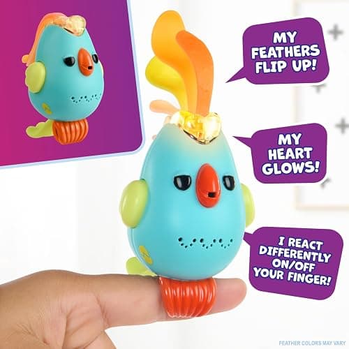 Fingerlings Sweet Tweets Interactive Bird – Record & Play Secret Messages, Includes 40+ Sounds & Reactions – Lionel (Blue) thumbnail 4
