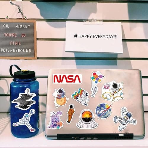 100pcs Space Stickers Pack for Water Bottles, NASA Logo Astronaut Vinyl Sticker for Hydroflask Helmet Laptop Skateboard, Waterproof Decals Gifts for Kids Teens Boys Adults thumbnail 5