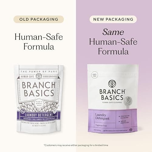 Branch Basics Laundry Detergent – 4lbs (120 loads) | Plant & Mineral-Based Formula | Lifts Stains & Removes Odor | Plastic-Free, Fragrance-Free & Safe for Sensitive Skin thumbnail 2