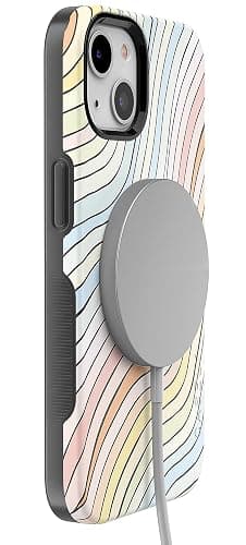 Casely iPhone 15 Case | Ride The Wave | Pastel Rainbow Lined | Bold Case | Compatible with MagSafe thumbnail 5