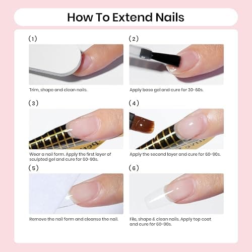 Beetles Builder Gel,1 oz Nude Pink Sculpted Gel,High Hardness for Nail Extension,Broken,Protection Durable for Salon, UV LED Lamp Cured,Nail DIY Art Manicure thumbnail 5