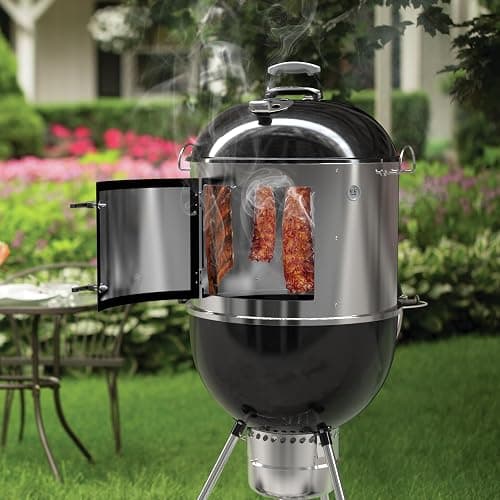 onlyfire Stainless Steel BBQ Cooking Smoking Attachment Rib Hanging System | Fits for Weber 22 inch Kettle Grills, Turns Your Kettle into Smoker thumbnail 2