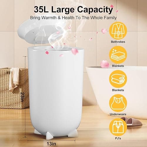 Landeagle Towel Warmers, Hot Towel Warmers for Bathroom with Aroma Tray, 35L Luxury Towel Warmer Bucket with Auto Shut Off, Built-in Timer for 15-60 Minutes, Fit for Towels, Bathrobes, Blankets(35L) thumbnail 2