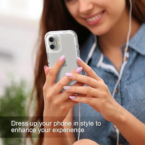 Follaroma for iPhone 16 Plus Case, Heavy Duty Shockproof Protection Phone Cases, Anti-Drop, Dual Layer Transparent Protective Cover Compatible with iPhone 16 Plus, 6.7 inch,Crystal Clear thumbnail 7